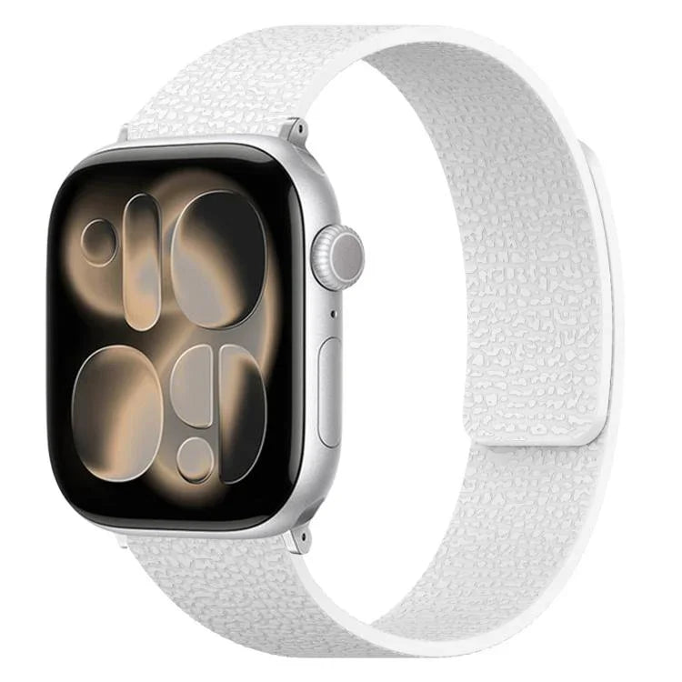 Magnetisches Silikon-Uhrenarmband mit Litschi-Textur, für Apple Watch 46 mm / 49 mm / 45 mm / 44 mm, für Apple Watch 42 mm / 41 mm / 40 mm / 38 mm