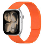 Magnetisches Silikon-Uhrenarmband mit Litschi-Textur, für Apple Watch 46 mm / 49 mm / 45 mm / 44 mm, für Apple Watch 42 mm / 41 mm / 40 mm / 38 mm