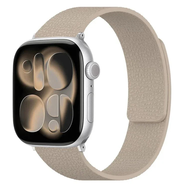 Magnetisches Silikon-Uhrenarmband mit Litschi-Textur, für Apple Watch 46 mm / 49 mm / 45 mm / 44 mm, für Apple Watch 42 mm / 41 mm / 40 mm / 38 mm