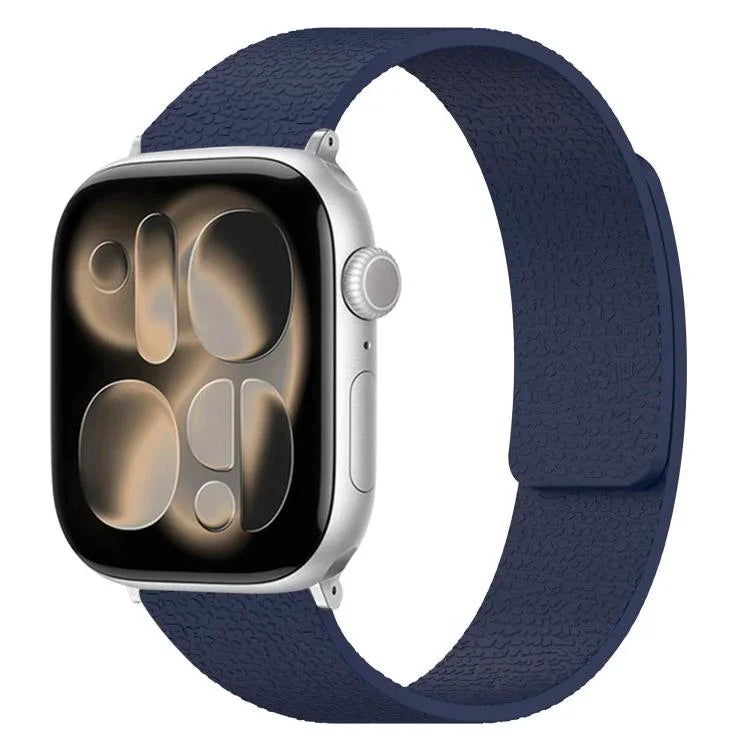 Magnetisches Silikon-Uhrenarmband mit Litschi-Textur, für Apple Watch 46 mm / 49 mm / 45 mm / 44 mm, für Apple Watch 42 mm / 41 mm / 40 mm / 38 mm