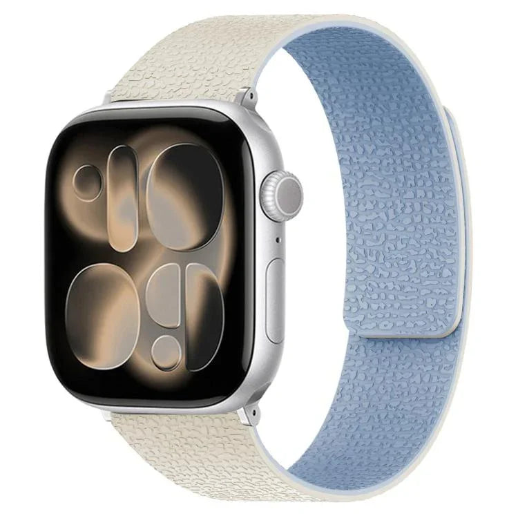 Magnetisches Silikon-Uhrenarmband mit Litschi-Textur, für Apple Watch 46 mm / 49 mm / 45 mm / 44 mm, für Apple Watch 42 mm / 41 mm / 40 mm / 38 mm