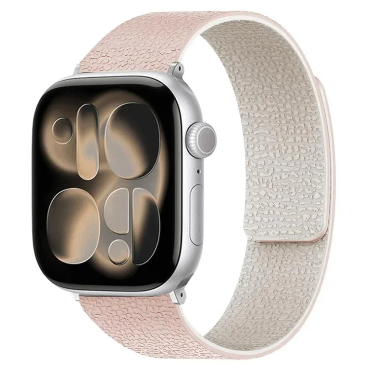 Magnetisches Silikon-Uhrenarmband mit Litschi-Textur, für Apple Watch 46 mm / 49 mm / 45 mm / 44 mm, für Apple Watch 42 mm / 41 mm / 40 mm / 38 mm
