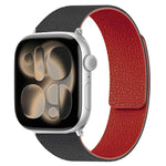 Magnetisches Silikon-Uhrenarmband mit Litschi-Textur, für Apple Watch 46 mm / 49 mm / 45 mm / 44 mm, für Apple Watch 42 mm / 41 mm / 40 mm / 38 mm