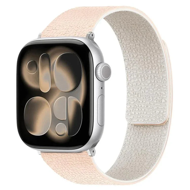 Magnetisches Silikon-Uhrenarmband mit Litschi-Textur, für Apple Watch 46 mm / 49 mm / 45 mm / 44 mm, für Apple Watch 42 mm / 41 mm / 40 mm / 38 mm