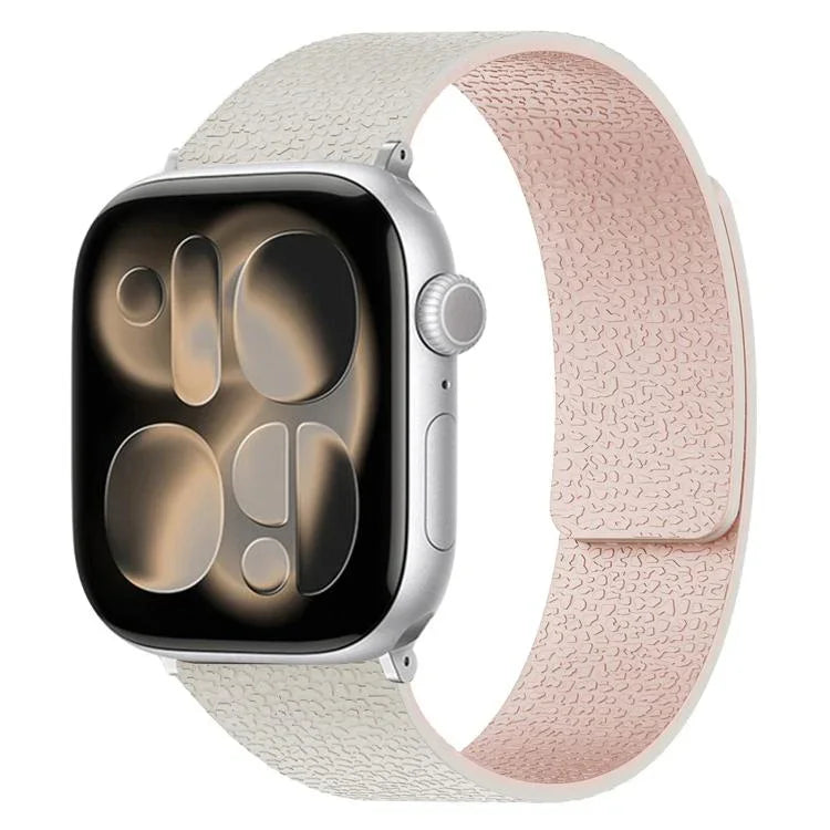 Magnetisches Silikon-Uhrenarmband mit Litschi-Textur, für Apple Watch 46 mm / 49 mm / 45 mm / 44 mm, für Apple Watch 42 mm / 41 mm / 40 mm / 38 mm