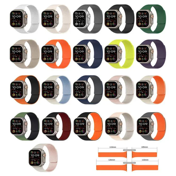 Magnetisches Silikon-Uhrenarmband mit Litschi-Textur, für Apple Watch 46 mm / 49 mm / 45 mm / 44 mm, für Apple Watch 42 mm / 41 mm / 40 mm / 38 mm