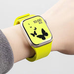 Magnetisches Silikon-Uhrenarmband mit Litschi-Textur, für Apple Watch 46 mm / 49 mm / 45 mm / 44 mm, für Apple Watch 42 mm / 41 mm / 40 mm / 38 mm