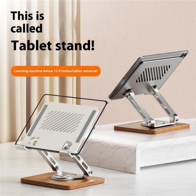 J27 Desktop Klappbarer Drehbarer Holzsockel Tablets Laptops Metall Kühlhalter, J27