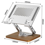 J27 Desktop Klappbarer Drehbarer Holzsockel Tablets Laptops Metall Kühlhalter, J27