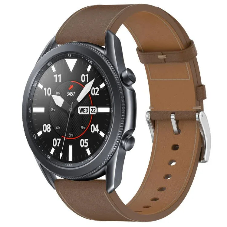 22-mm-Lederarmband mit Druckknopf, passend für Samsung Galaxy Watch3 (45 mm)