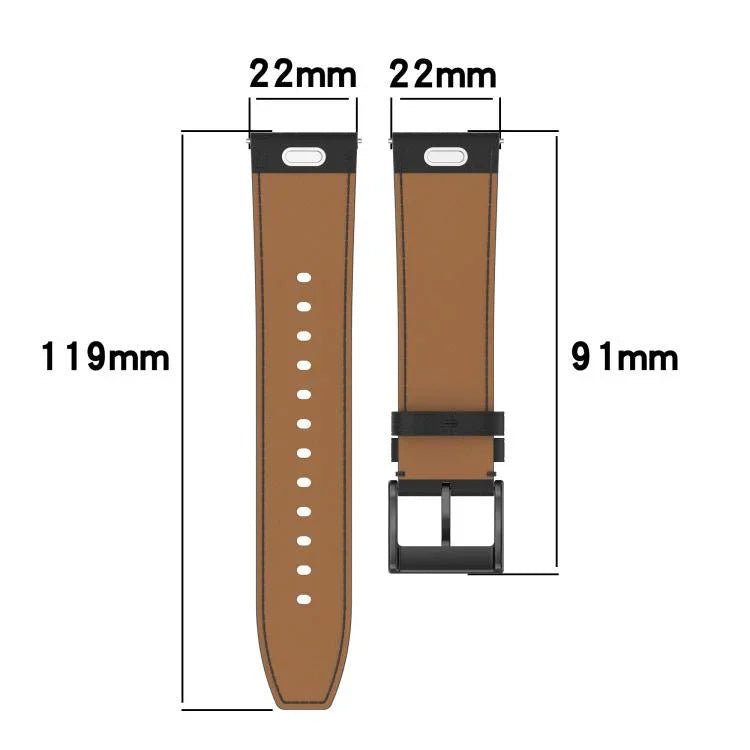 22-mm-Lederarmband mit Druckknopf, passend für Samsung Galaxy Watch3 (45 mm)