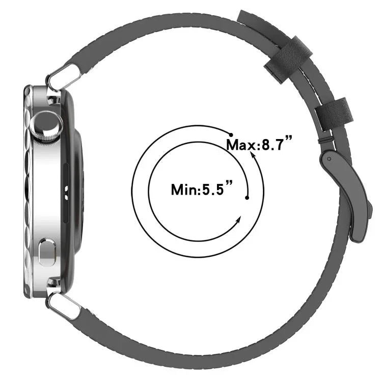 22-mm-Lederarmband mit Druckknopf, passend für Samsung Galaxy Watch3 (45 mm)