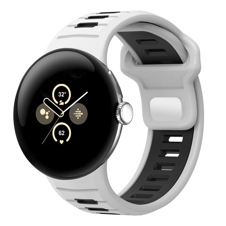 Zweifarbiges Silikonarmband mit umgekehrter Schnalle, für Google Pixel Watch 4 / Watch 3 45mm