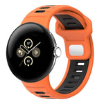 Zweifarbiges Silikonarmband mit umgekehrter Schnalle, für Google Pixel Watch 4 / Watch 3 45mm