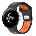 Zweifarbiges Silikonarmband mit umgekehrter Schnalle, für Google Pixel Watch 4 / Watch 3 45mm
