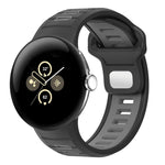 Zweifarbiges Silikonarmband mit umgekehrter Schnalle, für Google Pixel Watch 4 / Watch 3 45mm