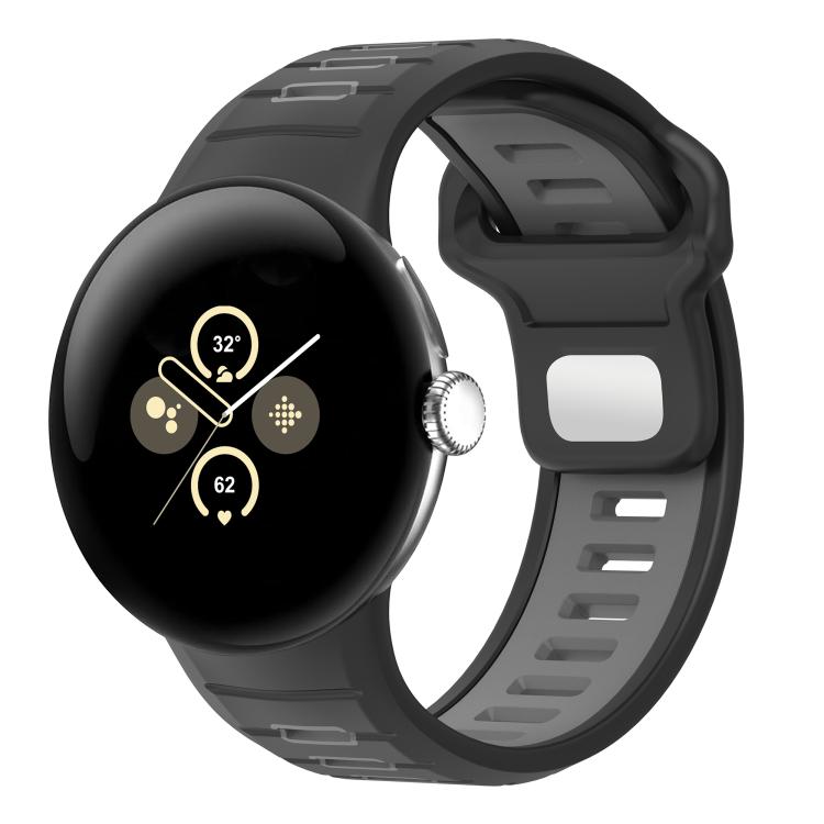 Zweifarbiges Silikonarmband mit umgekehrter Schnalle, für Google Pixel Watch 4 / Watch 3 45mm