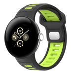 Zweifarbiges Silikonarmband mit umgekehrter Schnalle, für Google Pixel Watch 4 / Watch 3 45mm