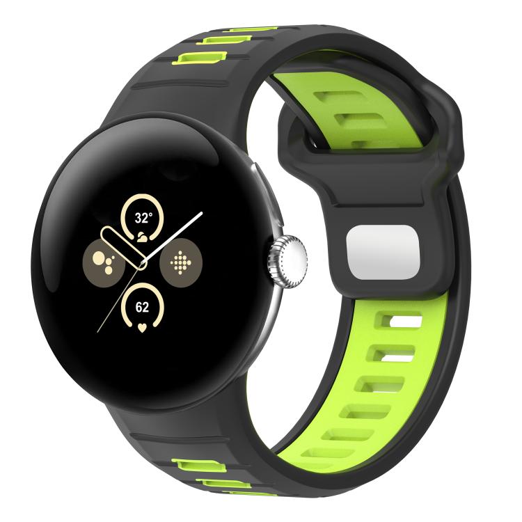 Zweifarbiges Silikonarmband mit umgekehrter Schnalle, für Google Pixel Watch 4 / Watch 3 45mm