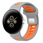 Zweifarbiges Silikonarmband mit umgekehrter Schnalle, für Google Pixel Watch 4 / Watch 3 45mm