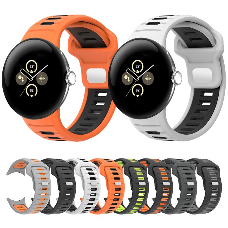 Zweifarbiges Silikonarmband mit umgekehrter Schnalle, für Google Pixel Watch 4 / Watch 3 45mm