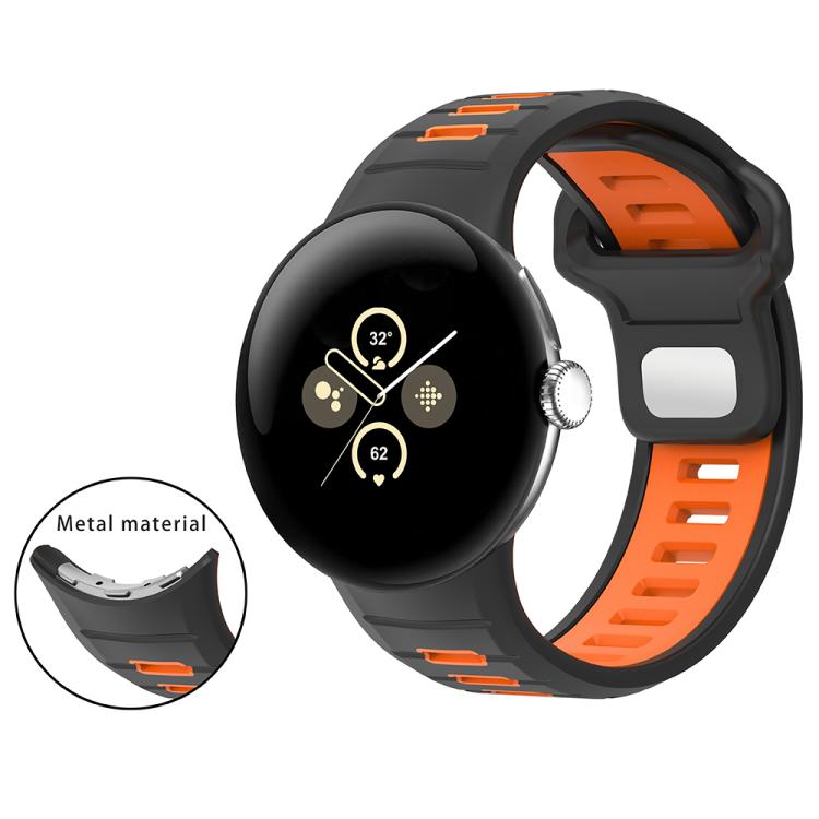 Zweifarbiges Silikonarmband mit umgekehrter Schnalle, für Google Pixel Watch 4 / Watch 3 45mm