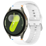 20 mm breites Silikon-Uhrenarmband mit Wellenmuster und Ziernähten, passend für Samsung Galaxy Watch 7 (40/44 mm)