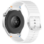20 mm breites Silikon-Uhrenarmband mit Wellenmuster und Ziernähten, passend für Samsung Galaxy Watch 7 (40/44 mm)