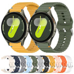 20 mm breites Silikon-Uhrenarmband mit Wellenmuster und Ziernähten, passend für Samsung Galaxy Watch 7 (40/44 mm)