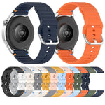 20 mm breites Silikon-Uhrenarmband mit Wellenmuster und Ziernähten, passend für Samsung Galaxy Watch 7 (40/44 mm)