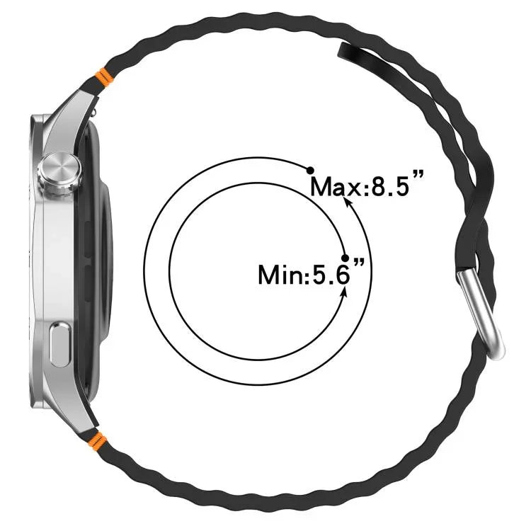 20 mm breites Silikon-Uhrenarmband mit Wellenmuster und Ziernähten, passend für Samsung Galaxy Watch 7 (40/44 mm)