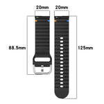 20 mm breites Silikon-Uhrenarmband mit Wellenmuster und Ziernähten, passend für Samsung Galaxy Watch 7 (40/44 mm)
