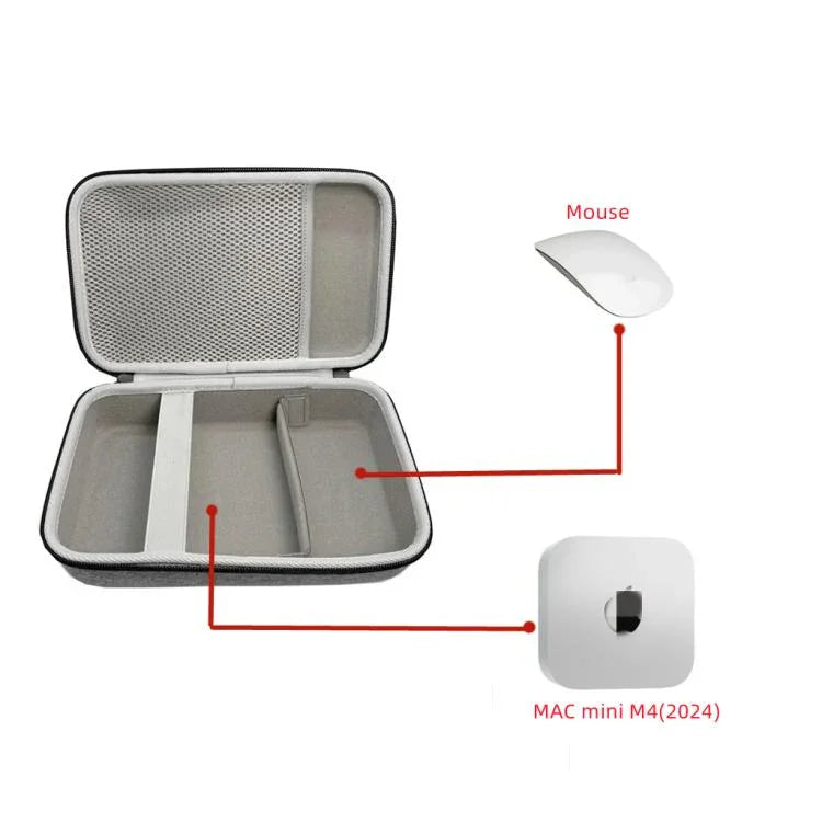 Für Apple Mac Mini M4 2024 Aufbewahrungstasche Tragbare Stoßfeste Hartschalentasche, Handtasche