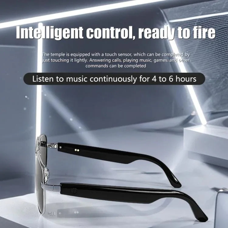 GS02 Smart Glasses, unterstützt Sprachassistenten / Bluetooth-Anrufe / Fernsteuerung der Fotografie