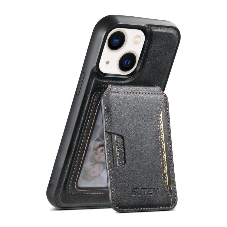 Suteni M3 Kartenetui MagSafe Rindsleder-Textur Leder-Handyhülle, Für iPhone 13 Pro Max, Für iPhone 13 Pro, Für iPhone 13, Für iPhone 12, Für iPhone 12 Pro Max, Für iPhone 12 Pro