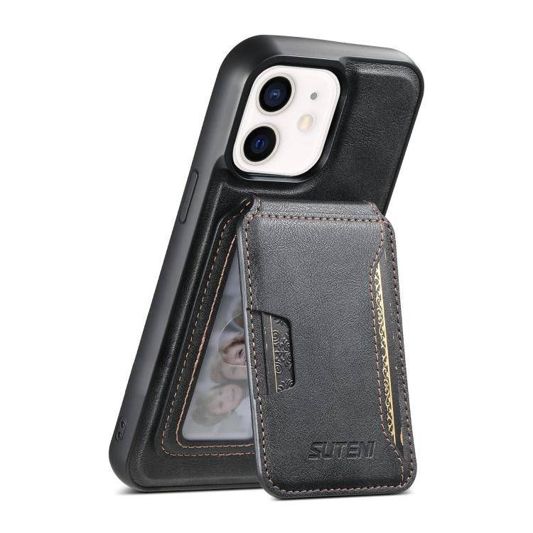 Suteni M3 Kartenetui MagSafe Rindsleder-Textur Leder-Handyhülle, Für iPhone 13 Pro Max, Für iPhone 13 Pro, Für iPhone 13, Für iPhone 12, Für iPhone 12 Pro Max, Für iPhone 12 Pro