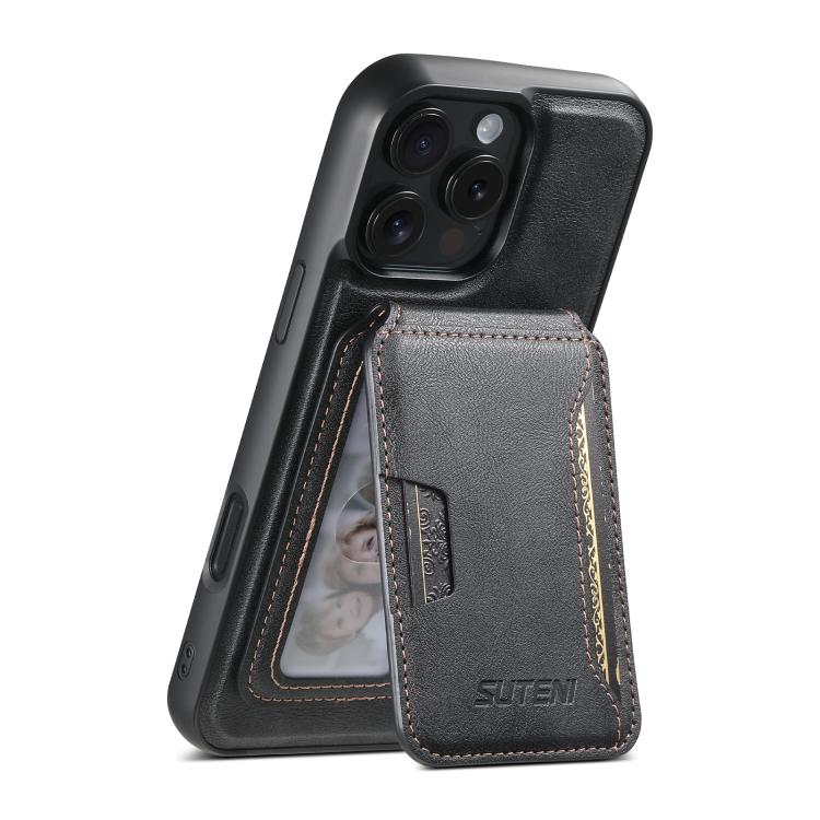 Suteni M3 Kartenetui MagSafe Rindsleder-Textur Leder-Handyhülle, Für iPhone 13 Pro Max, Für iPhone 13 Pro, Für iPhone 13, Für iPhone 12, Für iPhone 12 Pro Max, Für iPhone 12 Pro