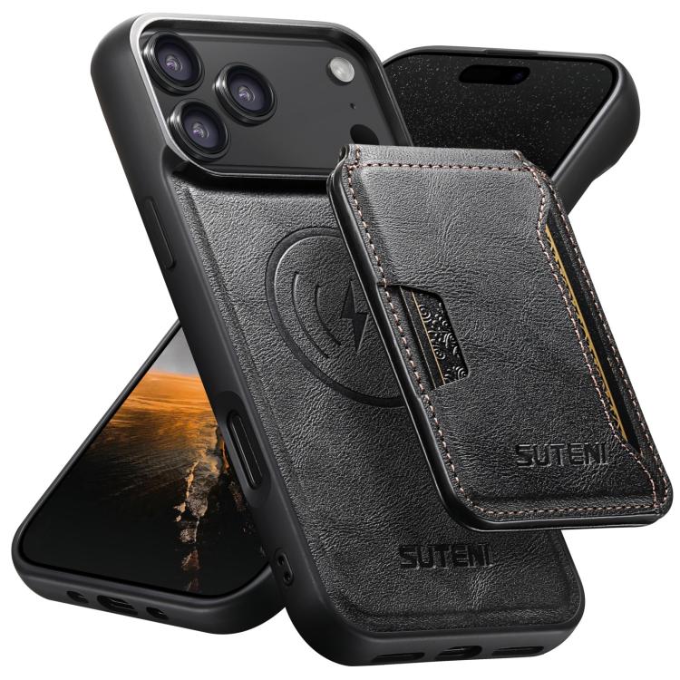 Suteni M3 Kartenhülle MagSafe Rindsleder Textur Handyhülle, Für iPhone 17 Pro Max, Für iPhone 17 Pro, Für iPhone 17, Für iPhone Air, Für iPhone 16 Pro Max, Für iPhone 16 Pro, Für iPhone 16 Plus, Für iPhone 16, Für iPhone 15 Pro Max, Für iPhone 15 Pr...