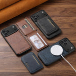 Suteni M3 Kartenetui MagSafe Rindsleder-Textur Leder-Handyhülle, Für iPhone 13 Pro Max, Für iPhone 13 Pro, Für iPhone 13, Für iPhone 12, Für iPhone 12 Pro Max, Für iPhone 12 Pro