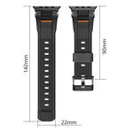 Edelstahl-Verbinder, vertikale Maserung, TPU-Uhrenarmband, für Apple Watch 46 mm / 49 mm / 45 mm / 44 mm