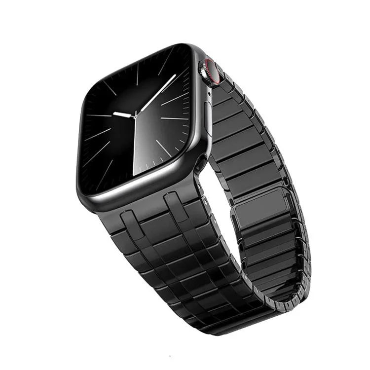 Magnetisches Milanaise-Armband aus Edelstahl mit einer Perle, passend für Apple Watch 46 mm / 49 mm / 45 mm / 44 mm
