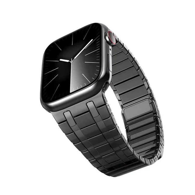 Magnetisches Milanaise-Armband aus Edelstahl mit einer Perle, passend für Apple Watch 46 mm / 49 mm / 45 mm / 44 mm