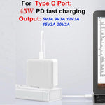 GaN PD 45W + QC3.0 USB voll kompatibles Protokoll-Ladegerät für MacBook, US-Stecker, US-Stecker