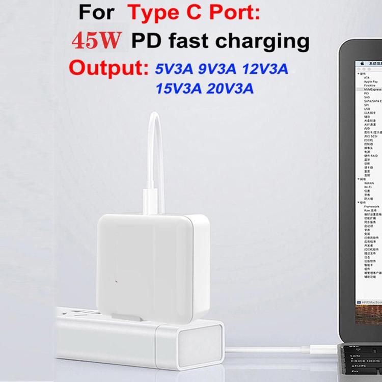 GaN PD 45W + QC3.0 USB voll kompatibles Protokoll-Ladegerät für MacBook, US-Stecker, US-Stecker