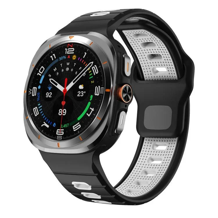 Silikon-Uhrenarmband mit horizontalen Streifen und umgekehrter Schnalle, für Samsung Galaxy Watch Ultra 47 mm / Ultra 2025