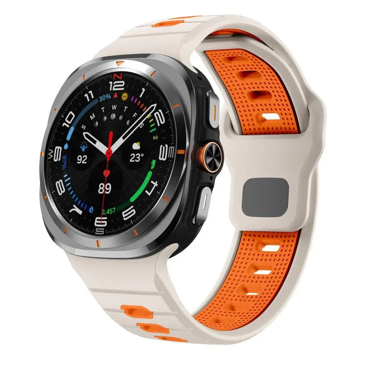 Silikon-Uhrenarmband mit horizontalen Streifen und umgekehrter Schnalle, für Samsung Galaxy Watch Ultra 47 mm / Ultra 2025