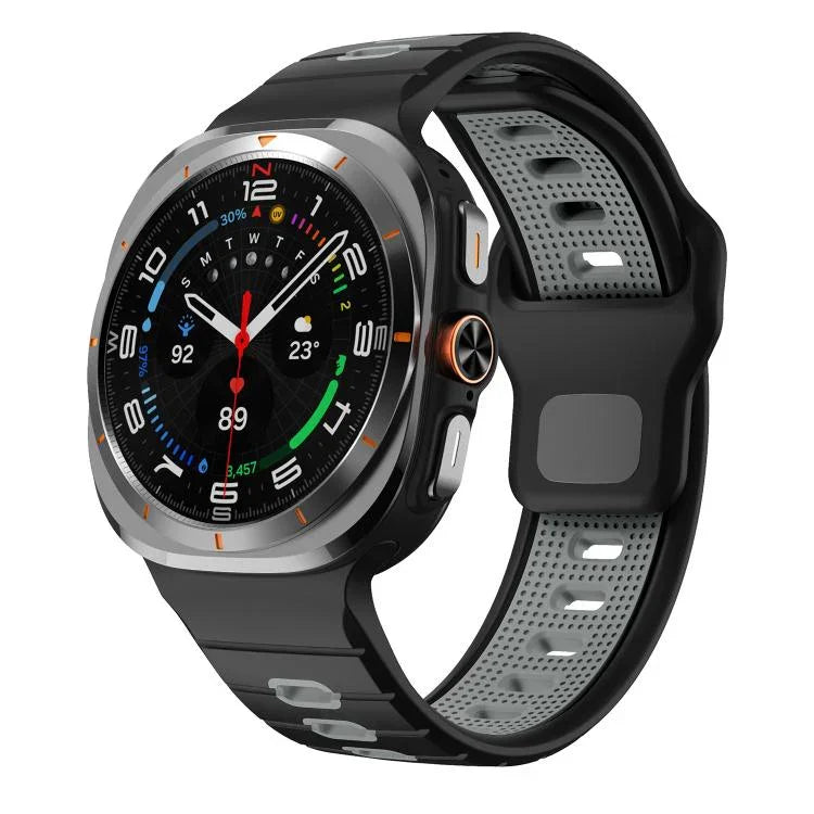 Silikon-Uhrenarmband mit horizontalen Streifen und umgekehrter Schnalle, für Samsung Galaxy Watch Ultra 47 mm / Ultra 2025
