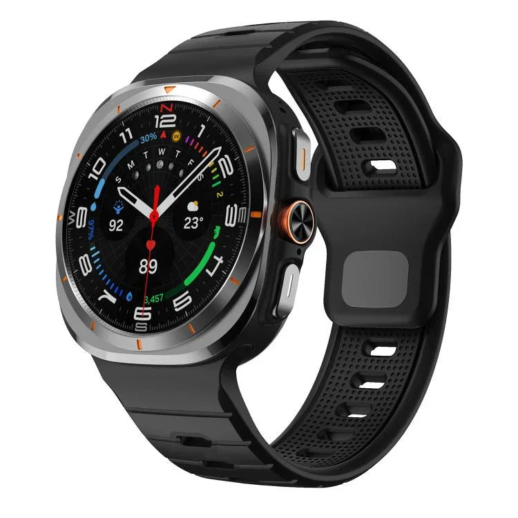 Silikon-Uhrenarmband mit horizontalen Streifen und umgekehrter Schnalle, für Samsung Galaxy Watch Ultra 47 mm / Ultra 2025