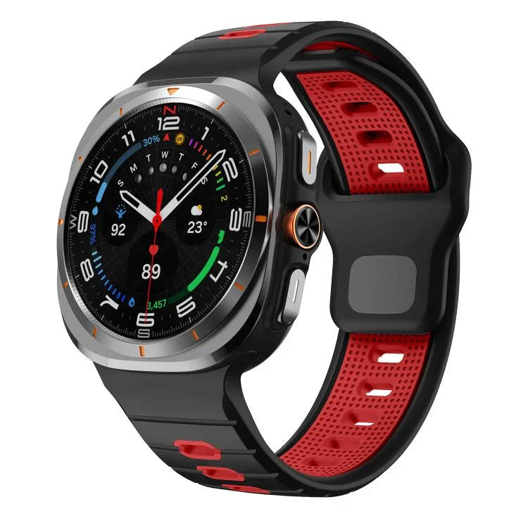 Silikon-Uhrenarmband mit horizontalen Streifen und umgekehrter Schnalle, für Samsung Galaxy Watch Ultra 47 mm / Ultra 2025