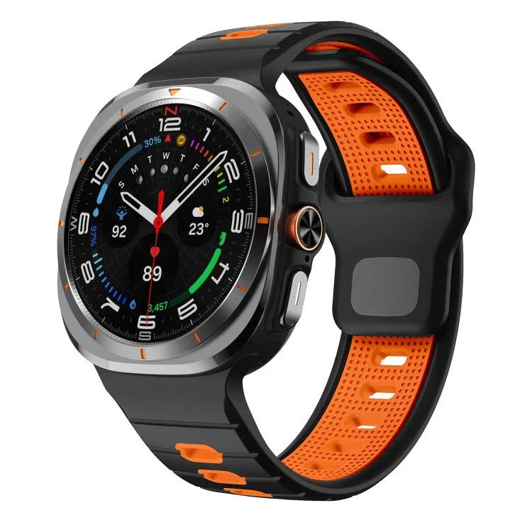 Silikon-Uhrenarmband mit horizontalen Streifen und umgekehrter Schnalle, für Samsung Galaxy Watch Ultra 47 mm / Ultra 2025